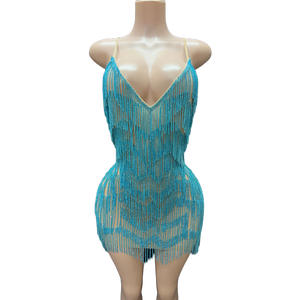 Fringe Rhinestone Dress