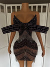 Sexy unique  rhinestone dress for photoshoot