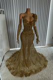 Gol sparkly mermaid prom dress 