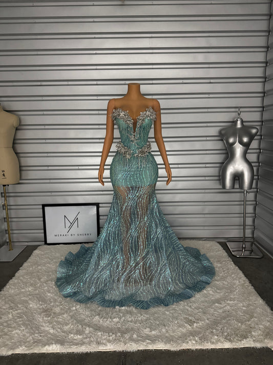Prom Dress 21 in Aqua Blue