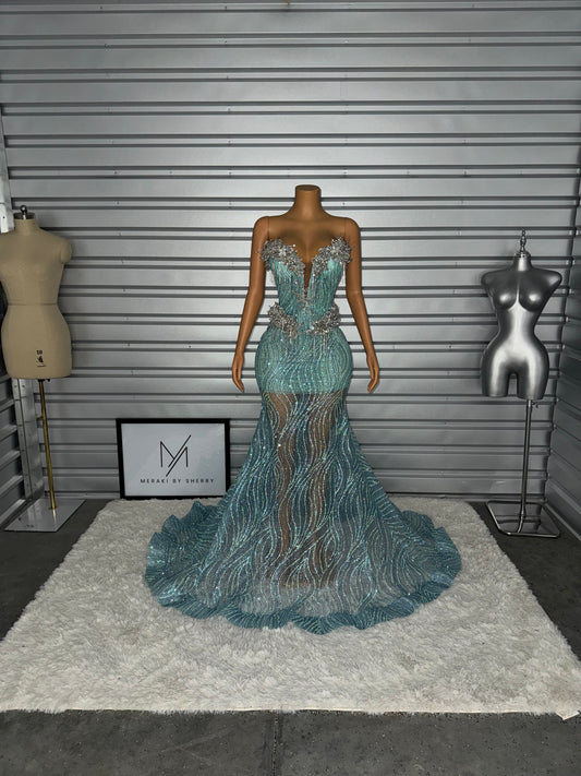 Prom Dress 21 in Aqua Blue