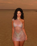 Sexy mini rhinestone birthday dress 