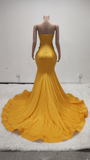 Sexy yellow prom dress 